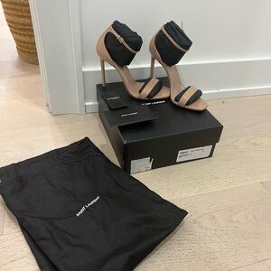 Saint Laurent Amber 105 Strap Sandals nude size 40
